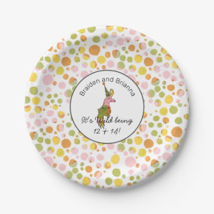 Safari Abstract Giraffe Print Tween Birthday Party Paper Plate