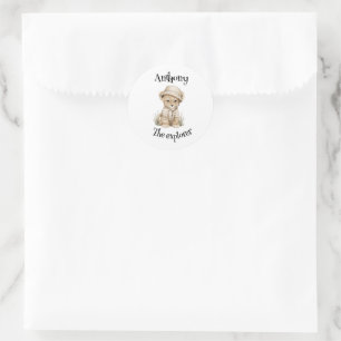 Safari Adventure Babies Cute Watercolour Animals Classic Round Sticker