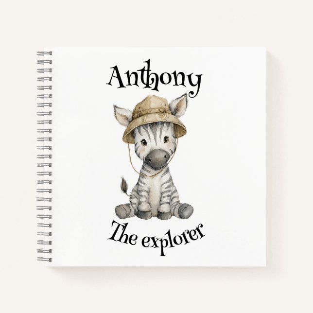 Safari Adventure Babies | Cute Watercolour Animals Notebook (Front)