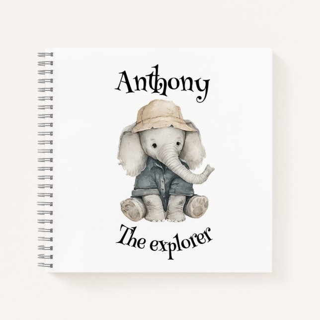 Safari Adventure Babies | Cute Watercolour Animals Notebook (Front)