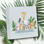Safari Adventure Baby Photo Album  Binder<br><div class="desc">This safari adventure baby shower design showcases charming jungle animals including a hippo, giraffe, elephant, lion, monkey & tiger. Perfect for celebrating the arrival of a new bundle of joy. The vibrant colours and cute animal illustrations create a whimsical and playful atmosphere, setting the tone for a fun and memorable...</div>