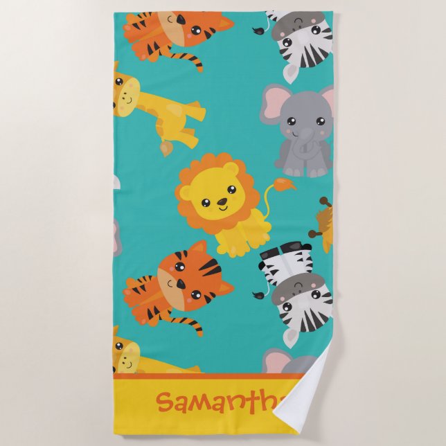 Safari Adventure  Beach Towel (Front)