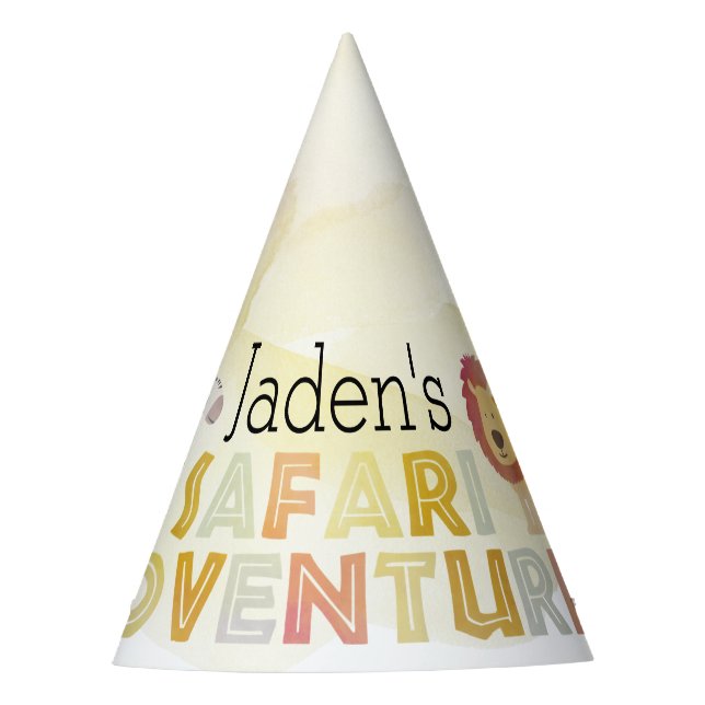 Safari Adventure Birthday Party Hat (Front)