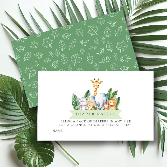 Safari Adventure Diaper Raffle Ticket Enclosure Card (Creator Uploaded)
