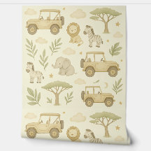 Safari Adventure Nursery Wallpaper Neutral Jungle