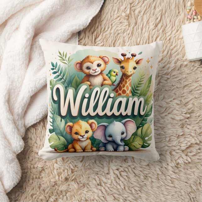 Safari Adventure William Throw Pillow (Blanket)