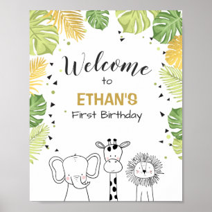 Safari Affiche de bienvenue Zoo Safari Jungle Wild