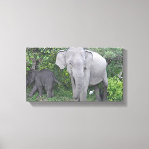 Safari Africa Adorable Cute Mod Elephants Canvas Print