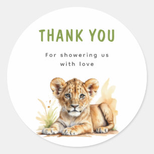 Safari Africa Animals Baby Shower Thank You Classic Round Sticker