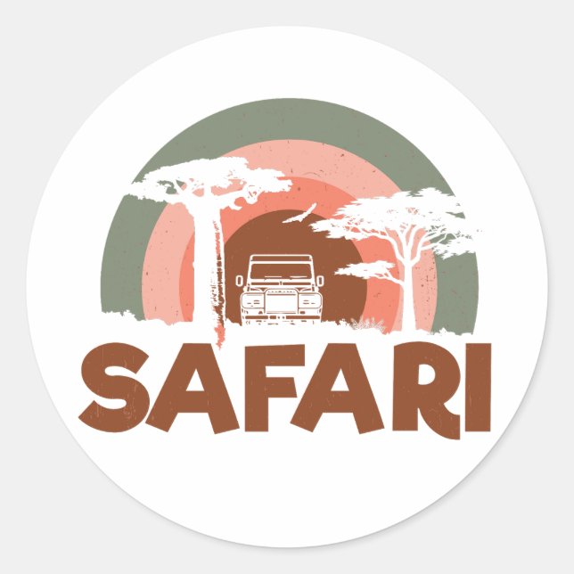 Safari Africa Theme  Classic Round Sticker (Front)