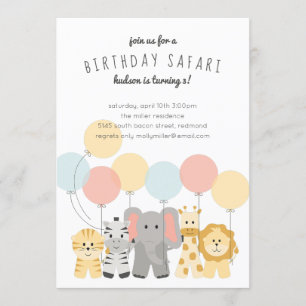 Safari Africain Invitation d'anniversaire