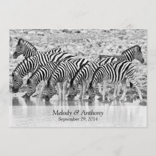 Safari africain Zebra Faire-part de mariage