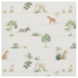 Safari African jungle animals - national park Fabric