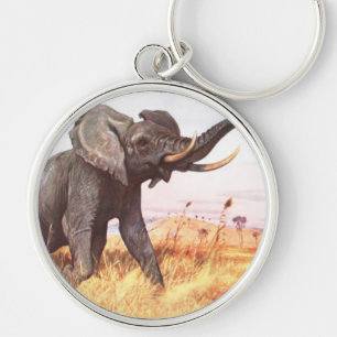 Safari African Jungle Destiny Animals Elephants Keychain
