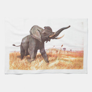 Safari African Jungle Destiny Animals Elephants Kitchen Towel