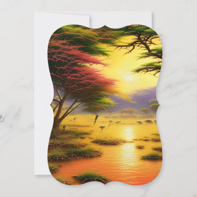 Safari, African Sunsets and Wild Animals. Card (Front)