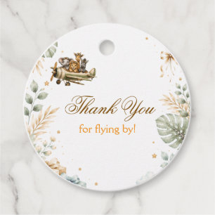 Safari Airplane Baby Shower Favour Tag
