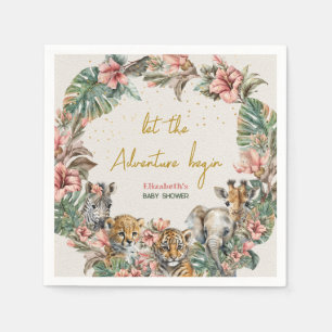 Safari Animal Adventure Begin Baby Boy Shower Napkin