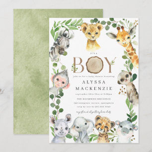 Safari Animal Baby Shower Invitation