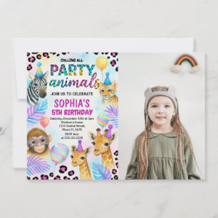 Safari Animal Birthday Party Invitation