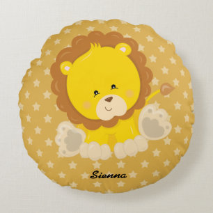 Safari Animal, choose your own background colour Round Pillow