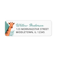 Safari Animal Giraffe Return Address Label