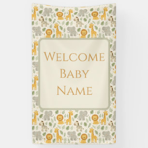 Safari animal nursery print banner