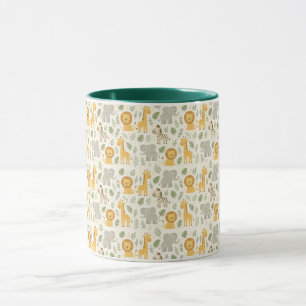 Safari animal nursery print mug