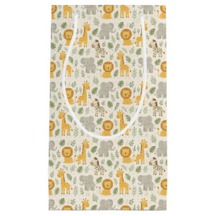 Safari animal nursery print small gift bag