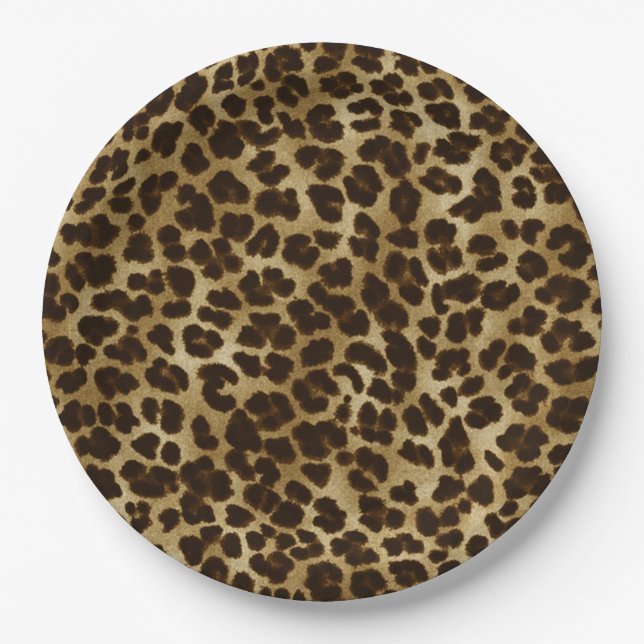 Safari Animal Print Leopard Cheetah Paper Plates (Front)