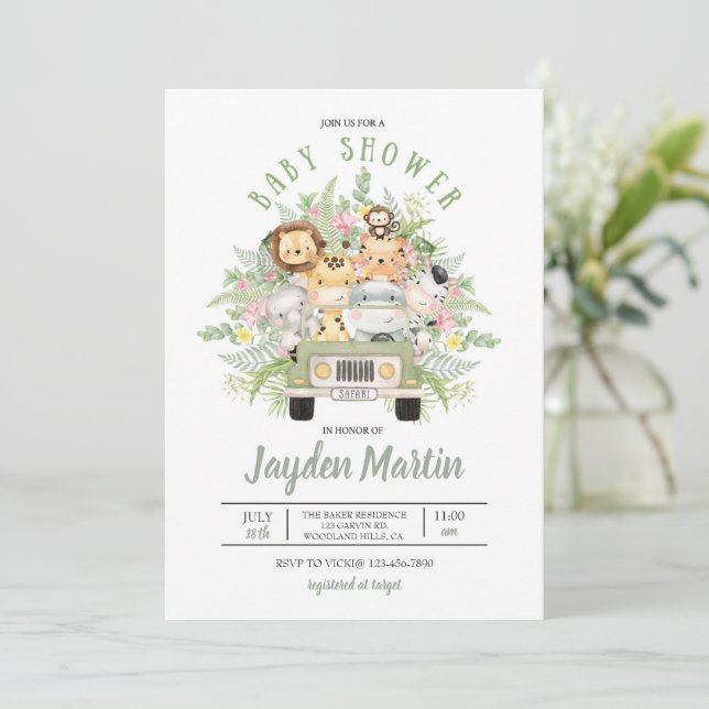 SAFARI ANIMAL SHOWER, BABY SHOWER, ANIMAL SHOWER (Standing Front)