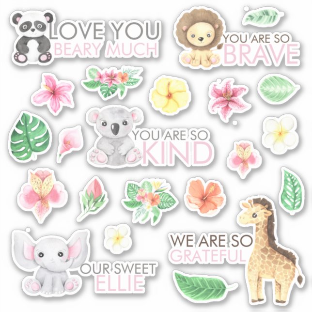 Safari Animal Vinyl Stickers (Front)