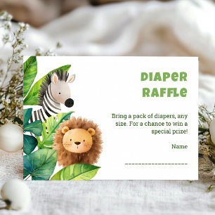 Safari animal watercolor baby shower card