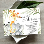 Safari animal wild one gender neutral baby shower invitation<br><div class="desc">For more advanced customization of this design,  simply select the "Customize It" button above!</div>