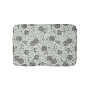 safari animals 1 bath mat