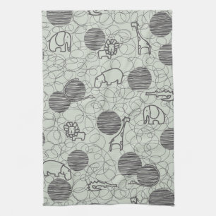 safari animals 1 kitchen towel