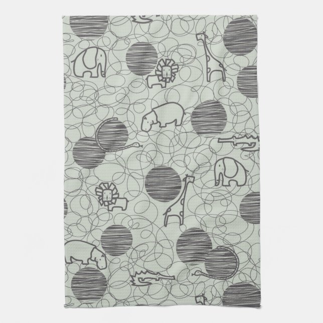 safari animals 1 kitchen towel (Vertical)