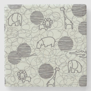 safari animals 1 stone coaster