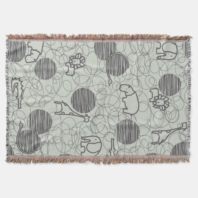 safari animals 1 throw blanket (Front)