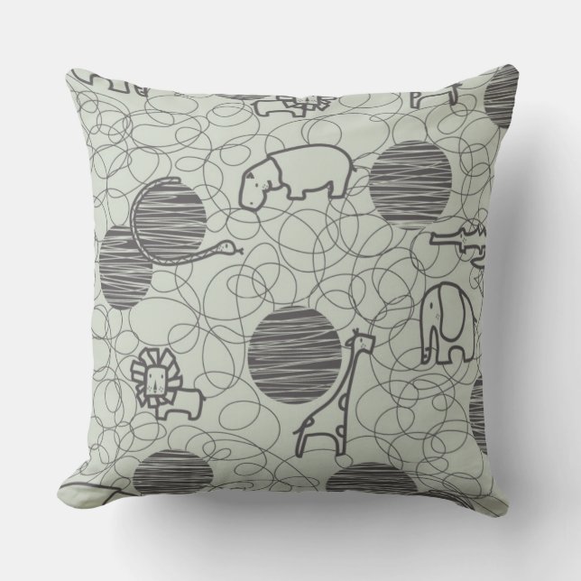 safari animals 1 throw pillow (Front)