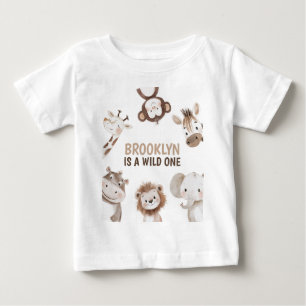 Safari Animals 1st Birthday Baby T-Shirt