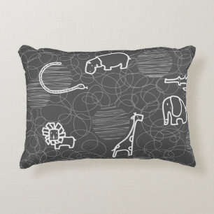 safari animals 5 decorative pillow