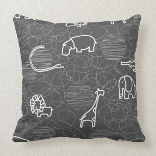 safari animals 5 throw pillow