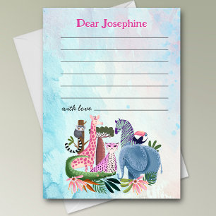 Safari animals any age girl birthday time capsule card