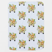 Safari Animals Baby Blanket with Jungle Friends