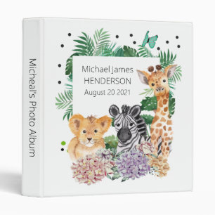 Safari Animals Baby Boy Photo Album Binder