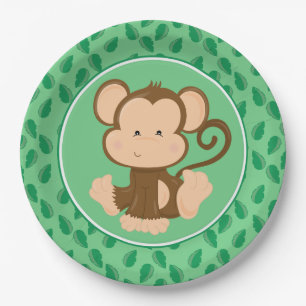 Safari Animals Baby Monkey Paper Plate