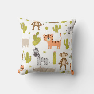 Safari animals Baby Nursery decor Throw Pillow