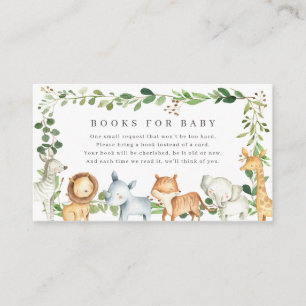 Safari Animals Baby Shower Books For Baby Enclosure Card