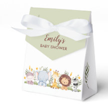 Safari Animals Baby Shower Favour Boxes Modern